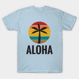 Aloha Palm Tree Sunset 70s T-Shirt